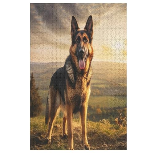 Holzpuzzles 1000 Teile Hund -Puzzle Für Jungen Und Mädchen, Schwierigkeitsgrad, Lernspiele, Familienspielzeug （78×53cm） von AAPZY