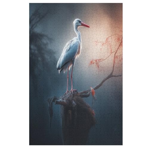 Holzpuzzles 1000 Teile Storch -Puzzle Für Jungen Und Mädchen, Schwierigkeitsgrad, Lernspiele, Familienspielzeug （78×53cm） von AAPZY