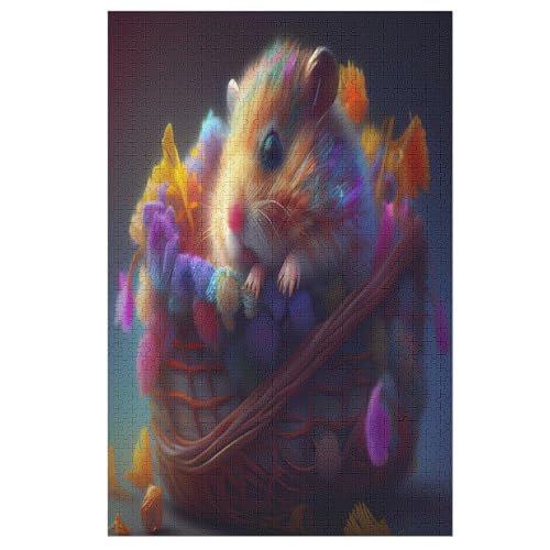 Huhn -Puzzle, 1000 Teile,Holzpuzzle Für Erwachsene Kinder, Lustiges Spielzeug, Denkspiel, Spielzeug, Bildungsspiel, Herausforderung, Pädagogisch, （78×53cm） von AAPZY