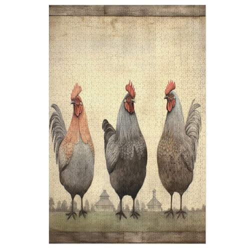 Huhn Puzzle 1000 Teile,Puzzles Für Erwachsene, Impossible Puzzle, Geschicklichkeitsspiel Für Die Ganze Familie, Puzzle Kinder,Holzpuzzle-Geschenk,Raumdekoration, （78×53cm） von AAPZY