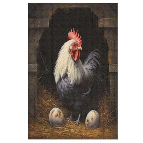 Huhn Puzzles 1000 Teile Erwachsener Kniffel Spaß Für Die Ganze Familie - 1000 Puzzleteilige Motive, Holzpuzzle Kinder Erwachsene, Impossible Puzzle Schwer （78×53cm） von AAPZY