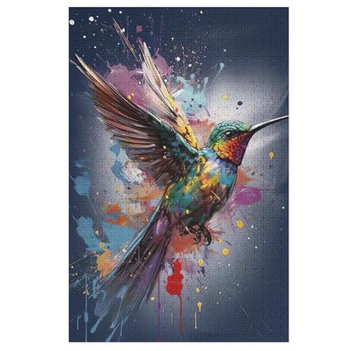 HummingVogel Holzpuzzle 1000 Stück Puzzles Für Erwachsene Teenager Stress Abbauen Familien-Puzzlespiel Poster 1000-teiliges Puzzle Kinder Lernspiel Spielzeug Geschenk （78×53cm） von AAPZY