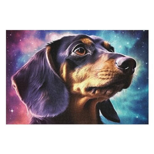 Hund -Puzzle, 1000 Teile,Holzpuzzle Für Erwachsene Kinder, Lustiges Spielzeug, Denkspiel, Spielzeug, Bildungsspiel, Herausforderung, Pädagogisch, （75×50cm） von AAPZY