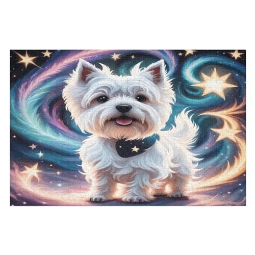 Hund – Puzzle 1000 Teile, Holzpuzzle, Herausforderndes Geschicklichkeitsspiel Für Die Ganze Familie, Kinder Erwachsenenpuzzle Ab 12 Jahren （75×50cm） von AAPZY