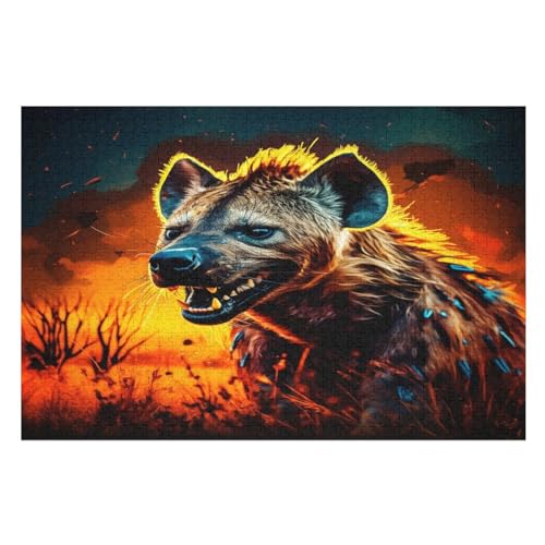 Hyäne 1000 Teile Puzzle, Holzpuzzle, Puzzles Für Erwachsene Kinder, 1000 Teile Puzzle Für Jugendliche & Erwachsene Lernspiel Herausforderungsspielzeug （75×50cm） von AAPZY