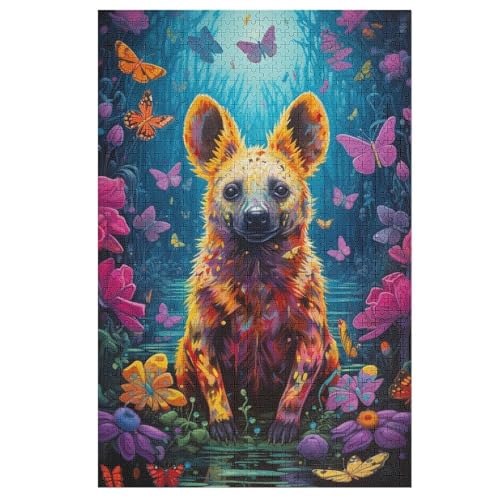 Hyäne Holzpuzzle 1000 Teile, Knobelspiele Für Erwachsene, Teenager, Puzzles Unmögliche - Kinder Puzzle Zimmer Deko （78×53cm） von AAPZY