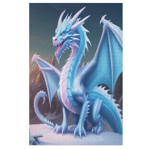 Ice Drache Holzpuzzle 1000 Teile, Knobelspiele Für Erwachsene, Teenager, Puzzles Unmögliche - Kinder Puzzle Zimmer Deko （78×53cm） von AAPZY