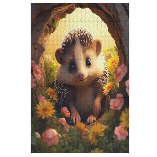 Igel Holzpuzzle 1000 Teile, Knobelspiele Für Erwachsene, Teenager, Puzzles Unmögliche - Kinder Puzzle Zimmer Deko （78×53cm） von AAPZY