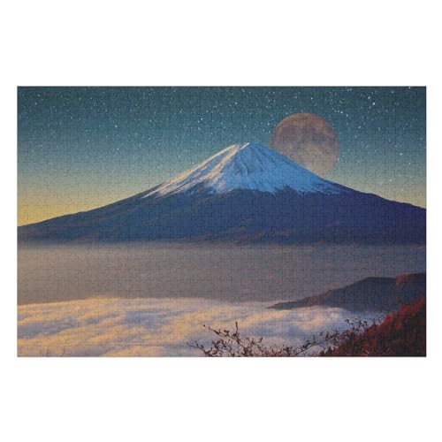 Japan-Berg Fuji Holzpuzzle 1000 Teile Klassische Puzzles Erwachsene Kinder Puzzle DIY Kit Holzspielzeug Einzigartiges Geschenk Moderne Wohnkultur （75×50cm） von AAPZY