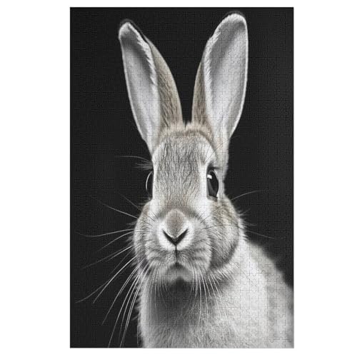 Kaninchen Puzzle Für Erwachsene 1000 Teile Premium 100% Recyceltes Brett Zum Lernen, Lernspielzeug, Familienspiele Kinder Holzpuzzle （78×53cm） von AAPZY