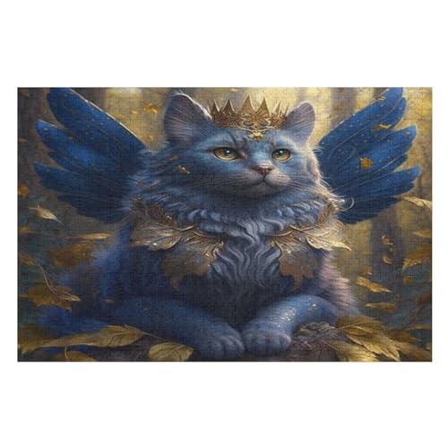 Katze Holzpuzzle 1000 Teile Klassische Puzzles Erwachsene Kinder Puzzle DIY Kit Holzspielzeug Einzigartiges Geschenk Moderne Wohnkultur （75×50cm） von AAPZY
