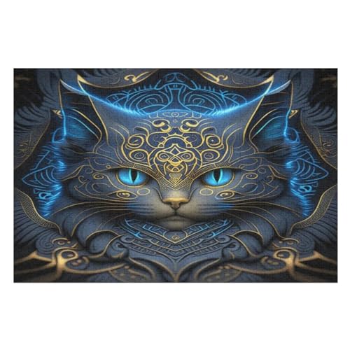 Katze – Puzzle 1000 Teile, Holzpuzzle, Herausforderndes Geschicklichkeitsspiel Für Die Ganze Familie, Kinder Erwachsenenpuzzle Ab 12 Jahren （75×50cm） von AAPZY