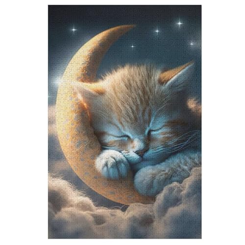 Katze – Puzzle 1000 Teile, Holzpuzzle, Herausforderndes Geschicklichkeitsspiel Für Die Ganze Familie, Kinder Erwachsenenpuzzle Ab 12 Jahren （78×53cm） von AAPZY