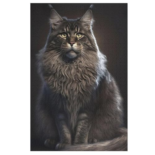 Katze Puzzles 1000 Teile Erwachsener Kniffel Spaß Für Die Ganze Familie - 1000 Puzzleteilige Motive, Holzpuzzle Kinder Erwachsene, Impossible Puzzle Schwer （78×53cm） von AAPZY