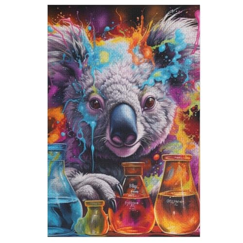 Koala -Puzzle, 1000 Teile,Holzpuzzle Für Erwachsene Kinder, Lustiges Spielzeug, Denkspiel, Spielzeug, Bildungsspiel, Herausforderung, Pädagogisch, （78×53cm） von AAPZY