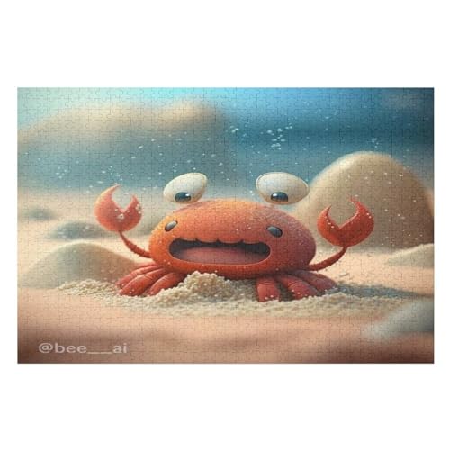 Krabbe – Puzzle 1000 Teile, Holzpuzzle, Herausforderndes Geschicklichkeitsspiel Für Die Ganze Familie, Kinder Erwachsenenpuzzle Ab 12 Jahren （75×50cm） von AAPZY