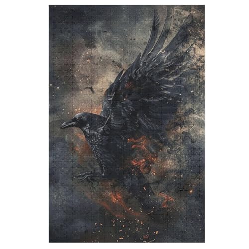 Krähe-Puzzle Für Erwachsene, 1000 Teile, Holzpuzzle, Kinderpuzzle, Dekompressionsspiel, Spielzeugpuzzle （78×53cm） von AAPZY