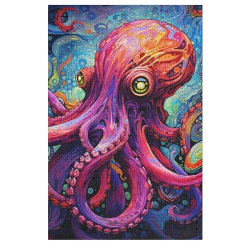 Krake-Puzzlespiel Aus Holz, 1000 Puzzleteile, Kreatives Puzzle Für Teenager Und Erwachsene, Kreatives Spielzeug, Puzzles, （78×53cm） von AAPZY