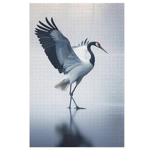 Kranich Puzzles 1000 Teile Für Jugendliche Kreatives Holzpuzzlespielzeug Familienspiel Schwierigkeitsgrad Herausforderungspuzzles （78×53cm） von AAPZY
