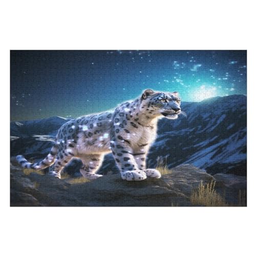Leopard 1000 Teile Puzzle, Holzpuzzle, Puzzles Für Erwachsene Kinder, 1000 Teile Puzzle Für Jugendliche & Erwachsene Lernspiel Herausforderungsspielzeug （75×50cm） von AAPZY