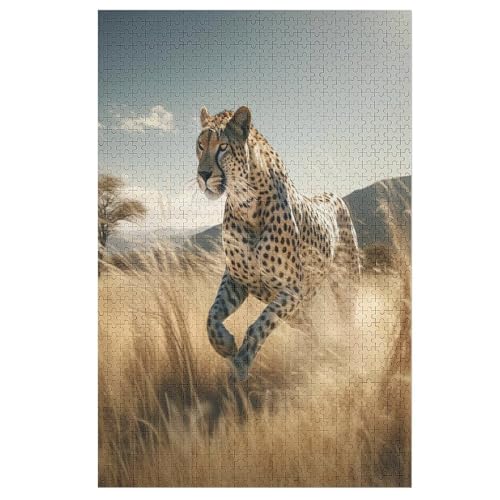 Leopard -Puzzle, 1000 Teile,Holzpuzzle Für Erwachsene Kinder, Lustiges Spielzeug, Denkspiel, Spielzeug, Bildungsspiel, Herausforderung, Pädagogisch, （78×53cm） von AAPZY