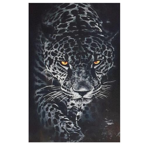 Leopard -Puzzle, 1000 Teile,Holzpuzzle Für Erwachsene Kinder, Lustiges Spielzeug, Denkspiel, Spielzeug, Bildungsspiel, Herausforderung, Pädagogisch, （78×53cm） von AAPZY