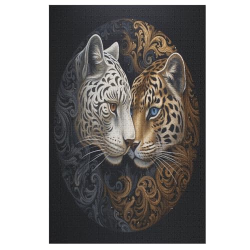 Leopard -Puzzle, 1000 Teile,Holzpuzzle Für Erwachsene Kinder, Lustiges Spielzeug, Denkspiel, Spielzeug, Bildungsspiel, Herausforderung, Pädagogisch, （78×53cm） von AAPZY