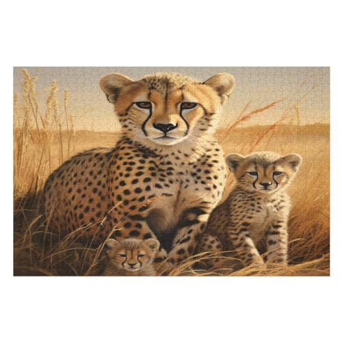 Leopard Puzzle 1000 Teile,Puzzles Für Erwachsene, Impossible Puzzle, Geschicklichkeitsspiel Für Die Ganze Familie, Puzzle Kinder,Holzpuzzle-Geschenk,Raumdekoration, （75×50cm） von AAPZY