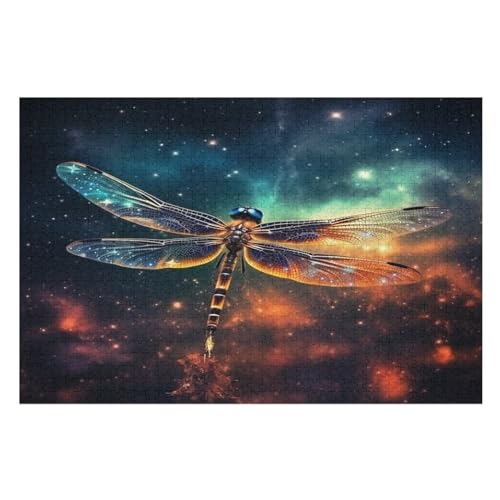 Libelle Holzpuzzle 1000 Teile Klassische Puzzles Erwachsene Kinder Puzzle DIY Kit Holzspielzeug Einzigartiges Geschenk Moderne Wohnkultur （75×50cm） von AAPZY