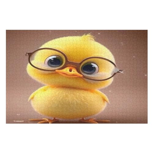 Little Yellow Ente Holzpuzzle 1000 Teile,Puzzles Für Erwachsene, Impossible Puzzle, Geschicklichkeitsspiel Für Die Ganze Familie,Home Dekoration Puzzle, Puzzle Kinder Legespiel （75×50cm） von AAPZY