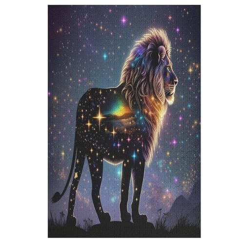 Löwe 1000 Teile Puzzle, Holzpuzzle, Puzzles Für Erwachsene Kinder, 1000 Teile Puzzle Für Jugendliche & Erwachsene Lernspiel Herausforderungsspielzeug （78×53cm） von AAPZY
