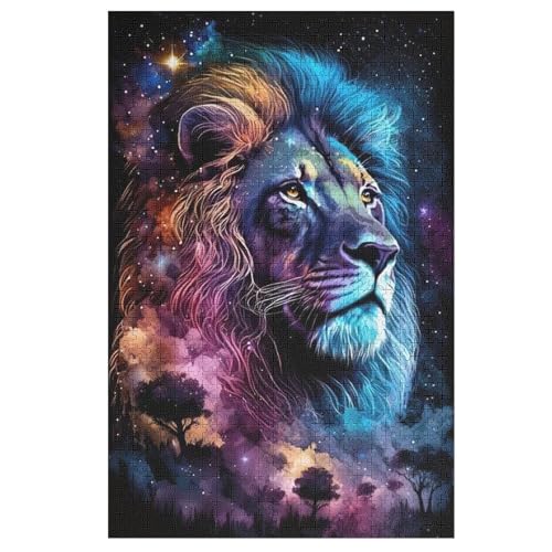 Löwe Holzpuzzle 1000 Teile,Puzzles Für Erwachsene, Impossible Puzzle, Geschicklichkeitsspiel Für Die Ganze Familie,Home Dekoration Puzzle, Puzzle Kinder Legespiel （78×53cm） von AAPZY