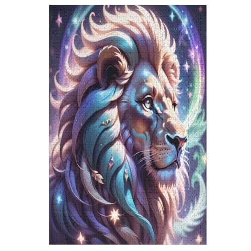 Löwe Holzpuzzle 1000 Teile,Puzzles Für Erwachsene, Impossible Puzzle, Geschicklichkeitsspiel Für Die Ganze Familie,Home Dekoration Puzzle, Puzzle Kinder Legespiel （78×53cm） von AAPZY