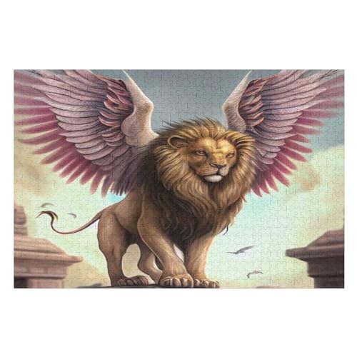 Löwe Holzpuzzle 1000 Teile Klassische Puzzles Erwachsene Kinder Puzzle DIY Kit Holzspielzeug Einzigartiges Geschenk Moderne Wohnkultur （75×50cm） von AAPZY