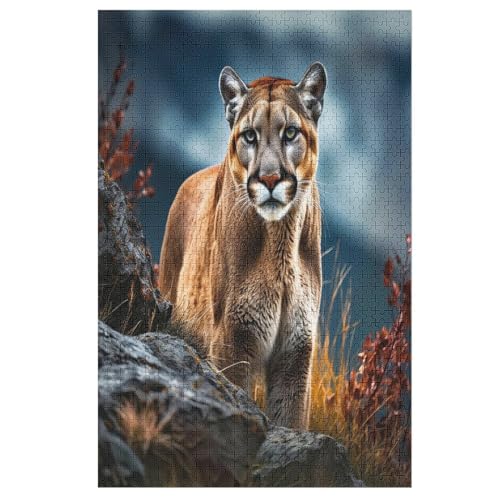 Löwe – Puzzle 1000 Teile, Holzpuzzle, Herausforderndes Geschicklichkeitsspiel Für Die Ganze Familie, Kinder Erwachsenenpuzzle Ab 12 Jahren （78×53cm） von AAPZY