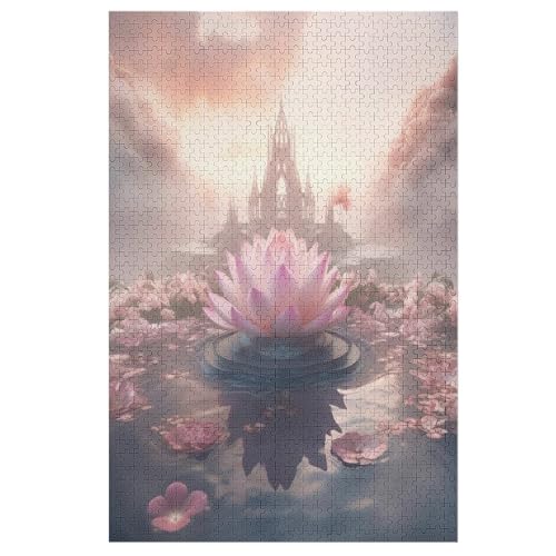 Lotus Puzzle 1000 Teile, Holzpuzzle Für Erwachsene, Impossible Puzzle, Geschicklichkeitsspiel Für Die Ganze Familie, Puzzle Farbenfrohes Legespiel Kinder Puzzles （78×53cm） von AAPZY