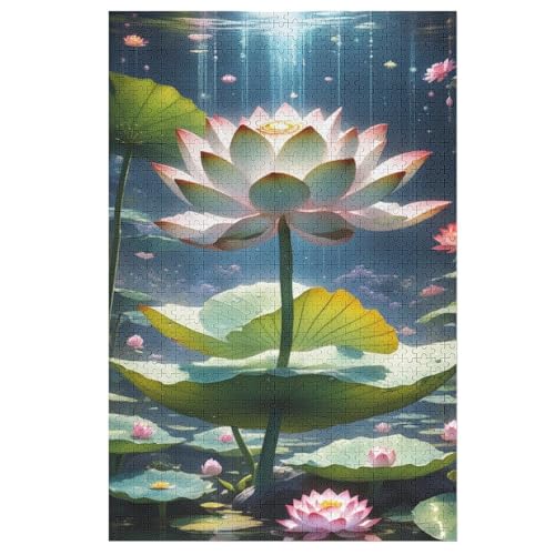Lotus Puzzle Für Erwachsene 1000 Teile Premium 100% Recyceltes Brett Zum Lernen, Lernspielzeug, Familienspiele Kinder Holzpuzzle （78×53cm） von AAPZY