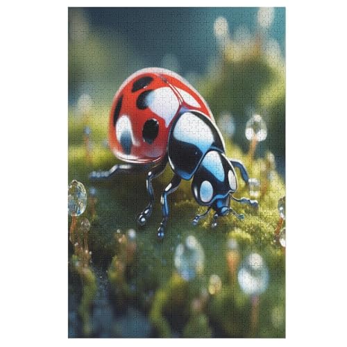 Marienkäfer Puzzle 1000 Teile, Holzpuzzle Für Erwachsene, Impossible Puzzle, Geschicklichkeitsspiel Für Die Ganze Familie, Puzzle Farbenfrohes Legespiel Kinder Puzzles （78×53cm） von AAPZY