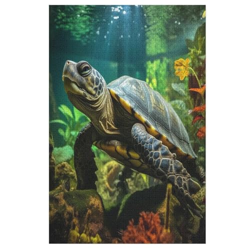 Meeresschildkröten Holzpuzzle Erwachsene - 1000 Teiliges Jigsaw Knobelspiel - Puzzle Für Erwachsene & Kinder - Outdoor & Reisespielzeug - Geduldspiel （78×53cm） von AAPZY