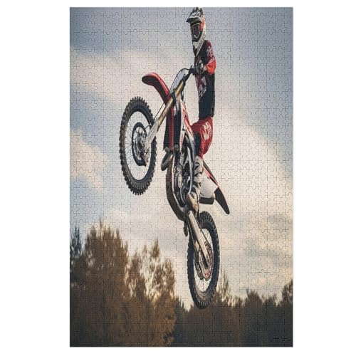 Motocross Holzpuzzle 1000 Teile Klassische Puzzles Erwachsene Kinder Puzzle DIY Kit Holzspielzeug Einzigartiges Geschenk Moderne Wohnkultur （78×53cm） von AAPZY
