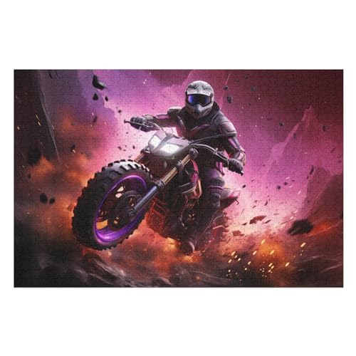 Motorcycle Holzpuzzle 1000 Teile Klassische Puzzles Erwachsene Kinder Puzzle DIY Kit Holzspielzeug Einzigartiges Geschenk Moderne Wohnkultur （75×50cm） von AAPZY