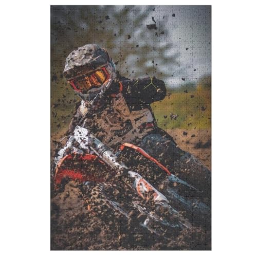 Mountainbike Holzpuzzle 1000 Teile,Puzzles Für Erwachsene, Impossible Puzzle, Geschicklichkeitsspiel Für Die Ganze Familie,Home Dekoration Puzzle, Puzzle Kinder Legespiel （78×53cm） von AAPZY