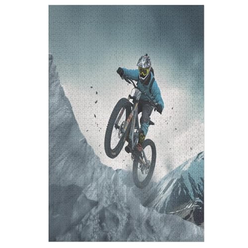 Mountainbike Puzzle Für Erwachsene 1000 Teile Premium 100% Recyceltes Brett Zum Lernen, Lernspielzeug, Familienspiele Kinder Holzpuzzle （78×53cm） von AAPZY