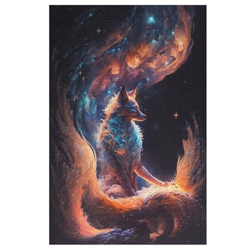 Nine Tailed Fuchs Puzzle 1000 Teile,Puzzles Für Erwachsene, Impossible Puzzle, Geschicklichkeitsspiel Für Die Ganze Familie, Puzzle Kinder,Holzpuzzle-Geschenk,Raumdekoration, （78×53cm） von AAPZY