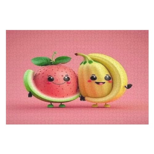 Obst Holzpuzzle 1000 Stück Puzzles Für Erwachsene Teenager Stress Abbauen Familien-Puzzlespiel Poster 1000-teiliges Puzzle Kinder Lernspiel Spielzeug Geschenk （75×50cm） von AAPZY