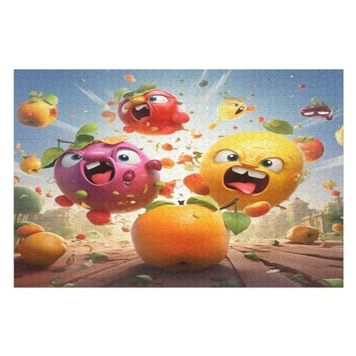 Obst Holzpuzzle Erwachsene - 1000 Teiliges Jigsaw Knobelspiel - Puzzle Für Erwachsene & Kinder - Outdoor & Reisespielzeug - Geduldspiel （75×50cm） von AAPZY