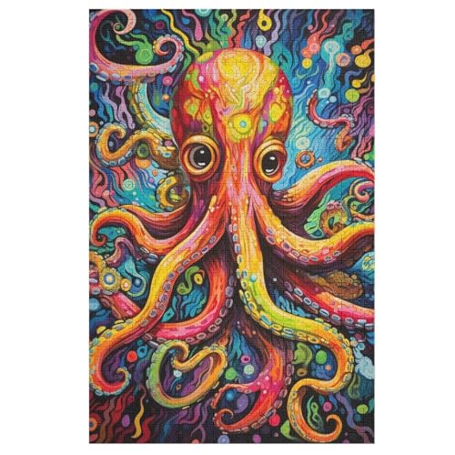 Oktopus 1000 Teile Puzzle, Holzpuzzle, Puzzles Für Erwachsene Kinder, 1000 Teile Puzzle Für Jugendliche & Erwachsene Lernspiel Herausforderungsspielzeug （78×53cm） von AAPZY