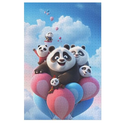 Panda Holzpuzzle 1000 Teile,Puzzles Für Erwachsene, Impossible Puzzle, Geschicklichkeitsspiel Für Die Ganze Familie,Home Dekoration Puzzle, Puzzle Kinder Legespiel （78×53cm） von AAPZY