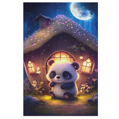 Panda Holzpuzzle Erwachsene - 1000 Teiliges Jigsaw Knobelspiel - Puzzle Für Erwachsene & Kinder - Outdoor & Reisespielzeug - Geduldspiel （78×53cm） von AAPZY