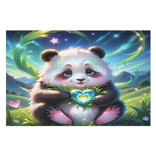 Panda -Puzzle, 1000 Teile,Holzpuzzle Für Erwachsene Kinder, Lustiges Spielzeug, Denkspiel, Spielzeug, Bildungsspiel, Herausforderung, Pädagogisch, （75×50cm） von AAPZY